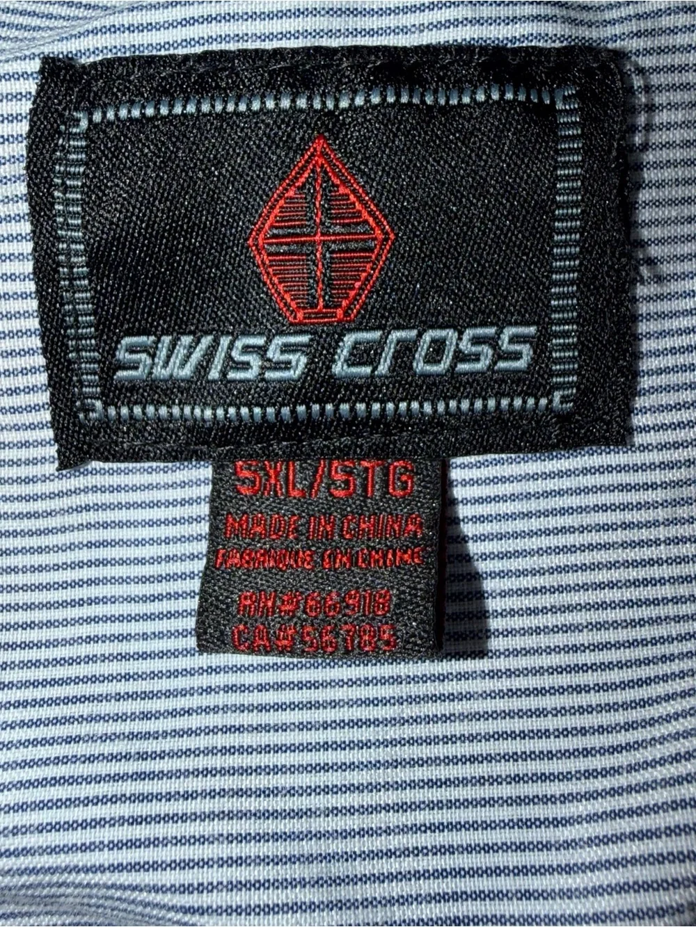 Men's Swiss cross size 5X Blue Plaid Button-Up Shirt blue